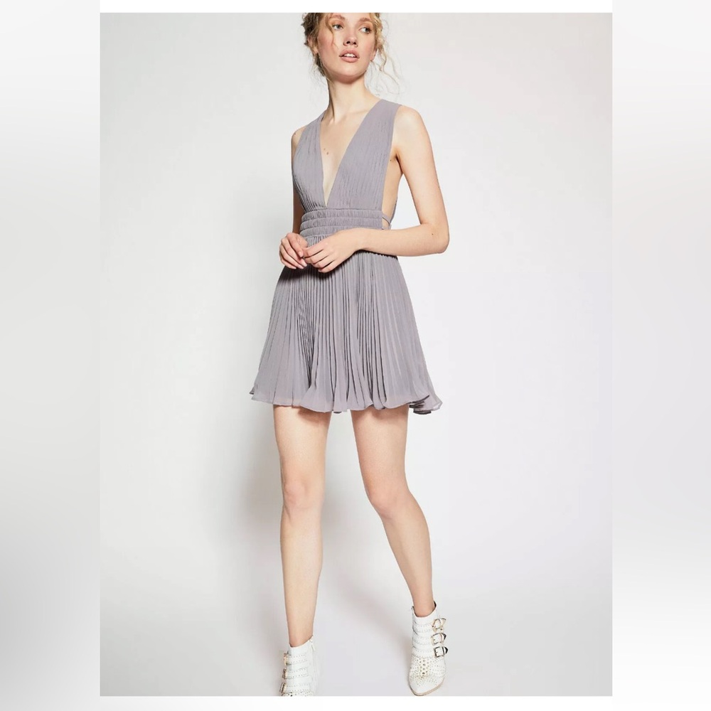 Fame and Partners Gray Backless Dress
